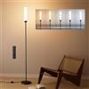 PreeOtti Lampade da Terra LED, 5 Temperature di Colore, Piantana Lampada da Terra con Telecomando e Interruttore a Pedale, Dimmerabile Lampada da Lettura Moderna per Camera, Salotto, Ufficio，Nero