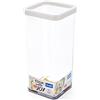 Rotho Loft Scatola Quadrata da 1.5 L con Coperchio e Guarnizione, Plastica (SAN) senza BPA, Trasparente/Bianco, 10.0 x 10.0 x 21.4 cm