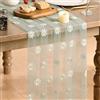 Artoid Mode Salvia Tulle con Ricamo Margherita Primavera Runner 70x300 cm, Estate Cucina Tavolo Decorazione Vacanza Festa