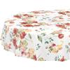 ANRO Tovaglia cerata, lavabile, facile da pulire, impermeabile, effetto loto, per giardino, motivo papaveri, ovale, 180 x 140 cm, bordo tagliato