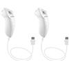 Ankey Nunchuck - Telecomando di ricambio per console Nintendo Nunchuk Wii Wii U, confezione da 2, colore: bianco