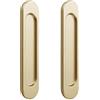 Biglumin 2 Pezzi Porta Scorrevole Autoadesiva, Maniglie a Incasso, Maniglia Porta Scorrevole, in lega di Alluminio Opaco con Manico Senza Punzonatura,Vetrine/148mm (Oro arrotondato)