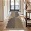 Capslpad Tappeto a passatoia per corridoio, 80 x 200 cm, aspetto iuta, lavabile, naturale, colore nero, marrone, antiscivolo, per corridoio, cucina, camera da letto, balcone