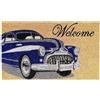 BANZAII TEXTILE INNOVATOR ONLINE Banzaii Zerbino Ingresso Casa in Fibra di Cocco 40x70 cm, Tappeto Porta con Base Antiscivolo, Resistente e Ideale per Interno ed Esterno - Blue Car