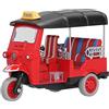 Alomejor Modello di Triciclo Tailandese per Bambini, Giocattolo Veicolo in Simulazione Realista, TUK TUK in Lega, Auto da Gioco per Piccoli, Color Rosso