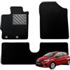 MTC Automotive Tappetini Toyota Yaris III 3/5 Porte dal 09/2011-2020 Su Misura, Set 4 Neri | Tappeti Auto in Moquette Nera con Battitacco in Gomma Rinforzata e Aderenza Stabile al Modello