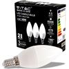 V-Tac set 3 pezzi Lampadina LED Candela SMD 4.5W E14 Bianco Freddo 6500K - box 3 pcs SKU 217265