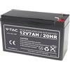 V-TAC Batteria al Piombo 7Ah 12V per UPS, allarmi, videosorveglianza Lead-Acid T1 151*65*94mm - 23451
