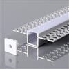 V-TAC VT-8201 Profilo in Alluminio per striscia led colore Silver a Incasso cover satinata (Max l: 12,4mm) 2000x55x15mm