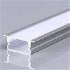 V-TAC VT-8203 Profilo in Alluminio colore silver per striscia led a incasso copertura satinata 2mt 2000x20x10mm - 23175