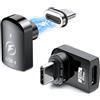 HanCenDa Adattatore magnetico USB C da 240 W, confezione da 2, adattatore magnetico USB 24 pin, ricarica rapida USB4 40 Gbps, trasferimento dati 8K 60 Hz video per Thunderbolt 3/4,MacBook Pro/Air