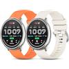CHULN 2 Packs Silicone Cinturino per Amazfit Active 2/Active/Garmn Vivoactive 5/Amazfit GTS/GTS 2/2 Mini/2e/GTS 3/GTS 4/4 Mini, 20mm Regolabile Sportiva Cinturino di Ricambio per Smartwatch.(No host)