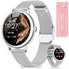 RUXINGX Smartwatch Donna, 1,19 Display AMOLED, Elegante Piccolo Orologio Smart Watch con Chiamate, Ciclo Mestruale Frequenza Cardiaca SpO2 Sonno, 120 Fitness, Contapassi Calorie IP68 iOS Android Argento