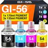 Supply Guy GI-56 Inchiostro compatibile con Maxify GX3050 GX4050 GX6050 GX7050 compatibile con Canon GI56 inchiostro pigmentato (multipack 4x)