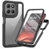 RonRun Cover Motorola Moto g56 5G, Antiurto 360 Gradi Full Case con Protezione per Schermo Incorporata, Trasparente Rugged TPU Bumper Doppia Protettiva Case Nero
