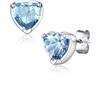 Suplight Orecchini Cuore Blu Argento 925 con Acquamarina, Marzo Orecchini Donna con Confezione Regalo