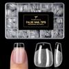 TOMICCA Ultra Corte Ballerina Nail Tips 510 Pezzi 15 Taglie Ultra-Matte Soft Nail Tips per Unghie in Gel, Nail Tips in Acrilico per Estensione Unghie e Nail Art, Kit per Manicure e Pedicure Fai-da-Te