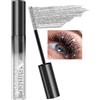 Lestpola Mascara con glitter argento, diamante glitterato a lunga durata, waterproof, diamante mascara colore volume e lunghezza, anti-sbavatura, trucco regalo per donna occhi per Natale compleanno - 01