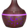 YUYTE Diffusore di Oli Essenziali Alexa, Umidificatore di Oli Essenziali, 4 Luci LED Colorate, Contenitore 300 ml, Legno di Grano Chiaro o Scuro, Luce Notturna