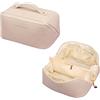 CORIOS Borsa da Toilette per Donna Borsa per Cosmetici Beauty Case da Viaggio Borsa per il Trucco Borsa da Toilette Organizer Cosmetici per Borsa Porta Trucchi da Viaggio Bianco