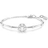 Swarovski Bracciale rigido Constella, Taglio Round, Dancing stone, Bianco, Placcato rodio