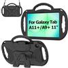 AVAWO Custodia per bambini per Samsung Galaxy Tab A9+/A9 Plus da 11 pollici 2023, con cinturino, antiurto, leggera, con manico e supporto, modello 2023 (SM-X210/X216/X218), nera