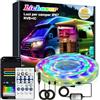 Lichaser Striscia di luci LED per camper impermeabile IP67, luce per camper 12V RGB+IC con APP e telecomando, illuminazione per camper interna ed esterna per tenda da sole, tende da camper (5m)