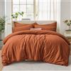 Tifschlaf Set Copripiumino Super King - Copripiumino Superking con 2 Federe - Set Biancheria da Letto Copripiumino in Microfibra Spazzolata Ultra Morbida con Chiusura Lampo, Arancione (260x220 cm)