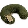 Totsy Baby Cuscino allattamento neonato 130 cm forma C cuscino per allattamento | Nursing Pillow mezzaluna bebè · fodera bouclé sfoderabile lavabile · ergonomico morbida · OEKO-TEX · Olivgrigio