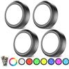 MOUJUCHI Luci Led a Batteria, 4 Pcs Mini Luce adesiva a batteria Luce Led Sottopensile per Scale, Armadio, Sottopensile, Cucina, Corridoio, Camere per Bambini (RGB Nero)