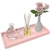 BLESWIN Vassoio Da Bagno 30x12.5cm, Dispenser Sapone Rettangolare, Portaoggetti Per Lavello Cucina In Silicone, Antiscivolo E Facile Da Pulire, Adatto Per Profumi, Candele, Gioielli, Sapone.(Rosa)