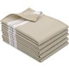 ZOLLNER 5 stroffinaci in cotone - canovacci da cucina 50x70 cm - assorbenti e robusti - lavabili a 60°C - beige con righe bianche - con pratico gancetto - certificato OEKO TEX (R)