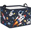 Clastyle Cesto Portabiancheria Spazio Cestino Portaoggetti Cosmico Cesta Biancheria Genitori per Organizzare Giocattoli Vestiti, Astronauta, 40x30x30 cm