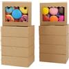 GXFCING Confezione da 15 Scatole per Dolci in Carta Kraft con Finestrella, 15,3 x 12,7 x 5,1 cm Piccola Scatola per Torte per Torte, Biscotti, Cioccolatini, Bomboniere, Compleanni, Feste