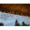 LEDZEIT - Profi Serie- Tenda luminosa esterno, icicle light, catena di prolunga senza cavo di alimentazione, 3 m x 0,5 m, bianco caldo, 2 segmenti, estensibile fino a 288m, per Natale, edifici, negozi