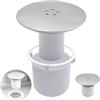 Esshogo Coperchio per scarico doccia, universale, per sifone, coperchio di ricambio per doccia, scarico doccia, 90 mm/115 mm, coperchio doccia in plastica cromata con cestello