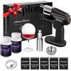 ExploNova Macchina da cocktail con 5 pods, bolla commestibile, cocktail Bubble Smoke Gun, Whiskey Smoker Kit, perfetto per bar, feste e casa, ottimo regalo per padre e marito - nero