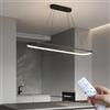 DIDADIDA Lampada a sospensione da tavolo da pranzo, ovale, a LED, dimmerabile, con telecomando, da tavolo da pranzo, per cucina, ufficio, lampada a sospensione 90/120CM