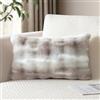 JOTOM Set di 1 fodera per cuscino in peluche 40x60 cm, morbida fodera decorativa per cuscino in finta pelliccia soffice per divano, soggiorno, camera da letto, 40x60 cm (Bianco Taupe)