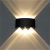 HAWEE Moderno Lampada da Parete LED Applique da Parete Impermeabile Alluminio Lampada da Muro Interno Esterno per Bagno, Portico, Camera da Letto, Corridoio, Soggiorno, Scale, 6W Bianco Caldo