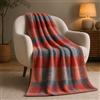 B O S A L O N I Plaid BOSALONI HOME 130x170 cm - Coperta Morbida e Calda per Divano e Letto, Fantasia Moderna Elegante, Lavabile, Arredo Casa e Ufficio - Rosso e Grigio