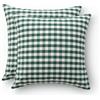 GAMUSI Set di 2 fodere per cuscino Vichy Check 45 x 45 cm - Federe decorative per cuscino divano con cerniera, cotone, traspirante e morbido, verde