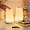 Bonsery set di 2 lampade da comodino con batteria ricaricabile, luce notturna per bambini dimmerabile con touch, luce notturna dimmerabile con 13 colori, 4 modalità e timer, lampada da notte a