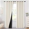 MRTREES Tende Oscuranti per Interni Soggiorno Moderne 2 Pezzi, Tenda Oscurante Termica Isolante per Finestra con Occhielli, Tende Beige Chiaro per Casa Camera da Letto Salotto, 140x230 CM
