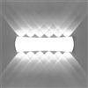 KAWELL 12W Moderno Lampada da Parete LED Applique in Alluminio, da Muro Interno Esterno Impermeabile IP65 per Camera da Letto Bagno Portico Corridoio Scale Soggiorno, Bianco 6000K