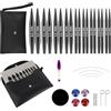 Snovire Set di ferri circolari intercambiabili, 8 cm, intercambiabili con borsa e accessori, 9 aghi da 3 a 8 mm di diametro, 4 cordoncini da 20-80 cm, set di uncinetti in alluminio (9 paia, 8 cm)