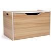 Humble Crew Journey - Cassapanca in legno con coperchio, ideale per camera da letto, asilo o sala giochi, 68,6 x 38,1 x 43,2 cm (larghezza x lunghezza x altezza), naturale/bianco