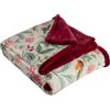 Wylder Beatrice Throw - Coperta in finta pelliccia con stampa floreale, in velluto, motivo pettirosso, multicolore, 130 x 180 cm
