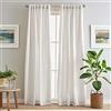 Peri Home Coppia di tende foderate con linguetta posteriore in 100% lino, 213 cm, colore: bianco