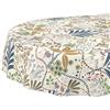 ANRO Tovaglia cerata, lavabile, facile da pulire, impermeabile, effetto loto, per giardino, etnico, ovale, 180 x 140 cm, bordo tagliato